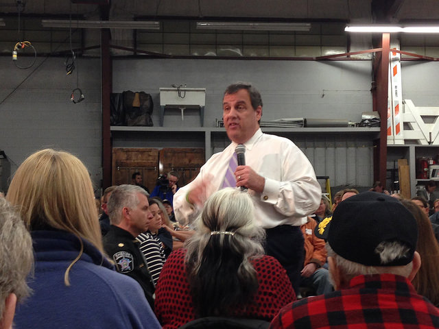 Chris Christie answering questions at a town hall